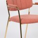 WHITE LABEL LIVING Jolien spisebordsstol, m. armln - lyserd polyester/nylon og guld stl