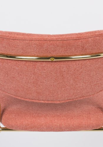 WHITE LABEL LIVING Jolien spisebordsstol, m. armln - lyserd polyester/nylon og guld stl