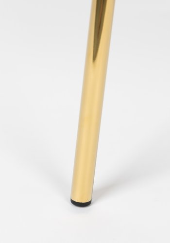 WHITE LABEL LIVING Jolien spisebordsstol, m. armln - lyserd polyester/nylon og guld stl