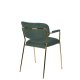 WHITE LABEL LIVING Jolien spisebordsstol, m. armln - mrkegrn polyester/nylon og guld stl
