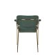 WHITE LABEL LIVING Jolien spisebordsstol, m. armln - mrkegrn polyester/nylon og guld stl