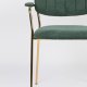 WHITE LABEL LIVING Jolien spisebordsstol, m. armln - mrkegrn polyester/nylon og guld stl