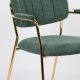 WHITE LABEL LIVING Jolien spisebordsstol, m. armln - mrkegrn polyester/nylon og guld stl