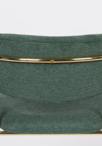 WHITE LABEL LIVING Jolien spisebordsstol, m. armln - mrkegrn polyester/nylon og guld stl