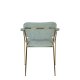 WHITE LABEL LIVING Jolien spisebordsstol, m. armln - lysegrn polyester/nylon og guld stl