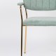 WHITE LABEL LIVING Jolien spisebordsstol, m. armln - lysegrn polyester/nylon og guld stl