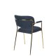 WHITE LABEL LIVING Jolien spisebordsstol, m. armln - mrkebl polyester/nylon og guld stl