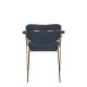 WHITE LABEL LIVING Jolien spisebordsstol, m. armln - mrkebl polyester/nylon og guld stl