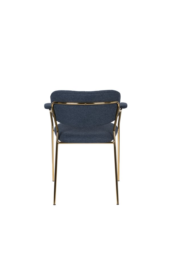 WHITE LABEL LIVING Jolien spisebordsstol, m. armln - mrkebl polyester/nylon og guld stl