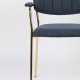 WHITE LABEL LIVING Jolien spisebordsstol, m. armln - mrkebl polyester/nylon og guld stl