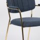 WHITE LABEL LIVING Jolien spisebordsstol, m. armln - mrkebl polyester/nylon og guld stl