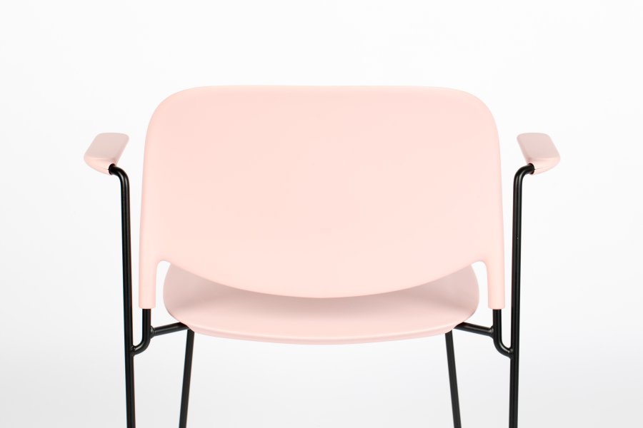 WHITE LABEL LIVING Stacks spisebordsstol, stabelbar, m. armln - lyserd polypropylen og stl