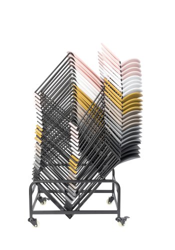 WHITE LABEL LIVING Stacks spisebordsstol, stabelbar, m. armln - lyserd polypropylen og stl