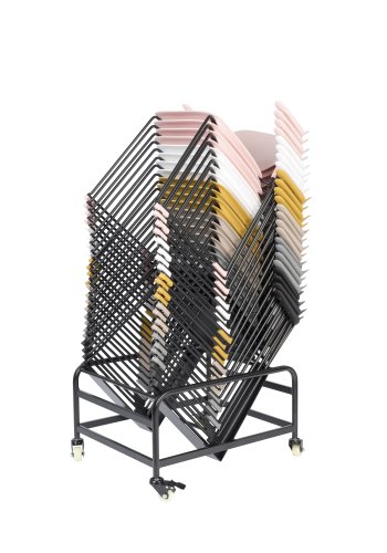 WHITE LABEL LIVING Stacks spisebordsstol, stabelbar, m. armln - lyserd polypropylen og stl