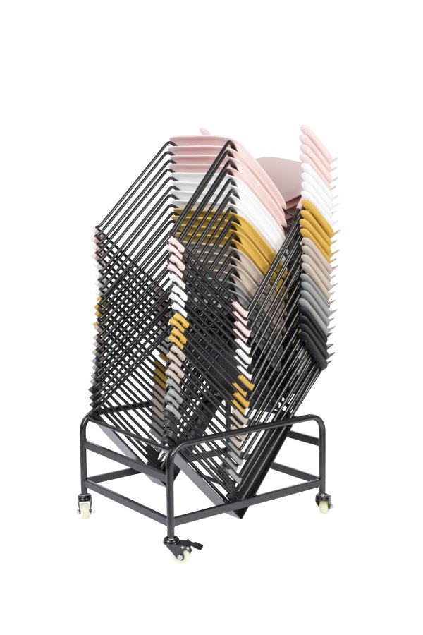 WHITE LABEL LIVING Stacks spisebordsstol, stabelbar, m. armln - lyserd polypropylen og stl