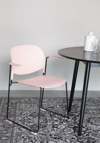 WHITE LABEL LIVING Stacks spisebordsstol, stabelbar, m. armln - lyserd polypropylen og stl