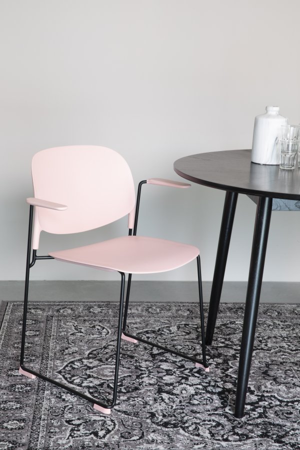 WHITE LABEL LIVING Stacks spisebordsstol, stabelbar, m. armln - lyserd polypropylen og stl
