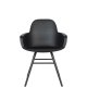 ZUIVER Albert Kuip spisebordsstol, m. armln - sort plastik og sort asketr