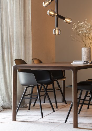 ZUIVER Albert Kuip spisebordsstol, m. armln - sort plastik og sort asketr