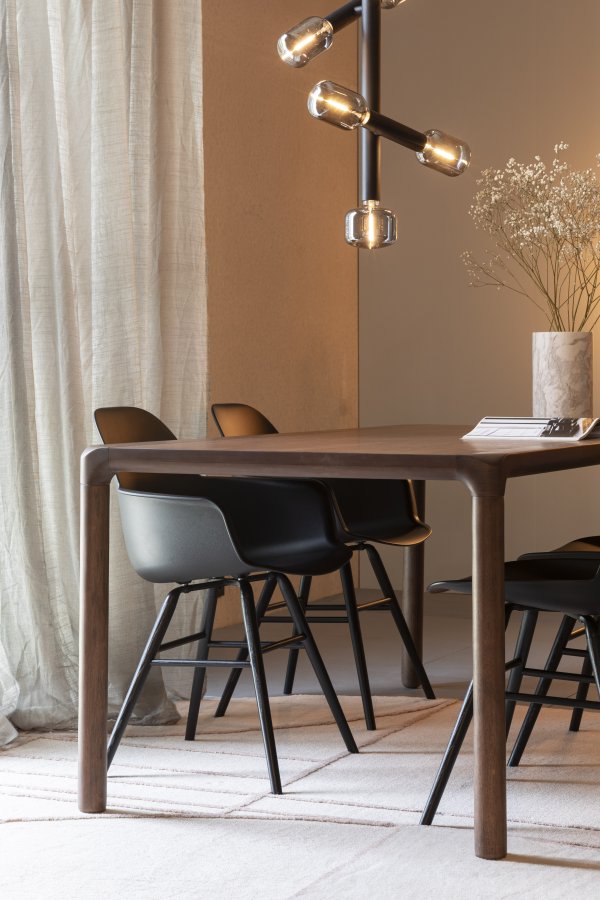 ZUIVER Albert Kuip spisebordsstol, m. armln - sort plastik og sort asketr