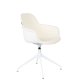 ZUIVER Albert Kuip spisebordsstol, m. armln og drejefunktion - hvid polyester og hvid aluminium