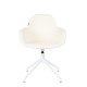 ZUIVER Albert Kuip spisebordsstol, m. armln og drejefunktion - hvid polyester og hvid aluminium