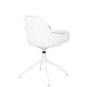 ZUIVER Albert Kuip spisebordsstol, m. armln og drejefunktion - hvid polyester og hvid aluminium