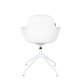 ZUIVER Albert Kuip spisebordsstol, m. armln og drejefunktion - hvid polyester og hvid aluminium