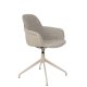 ZUIVER Albert Kuip spisebordsstol, m. armln og drejefunktion - taupe polyester og taupe aluminium