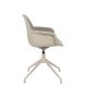 ZUIVER Albert Kuip spisebordsstol, m. armln og drejefunktion - taupe polyester og taupe aluminium
