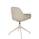 ZUIVER Albert Kuip spisebordsstol, m. armln og drejefunktion - taupe polyester og taupe aluminium