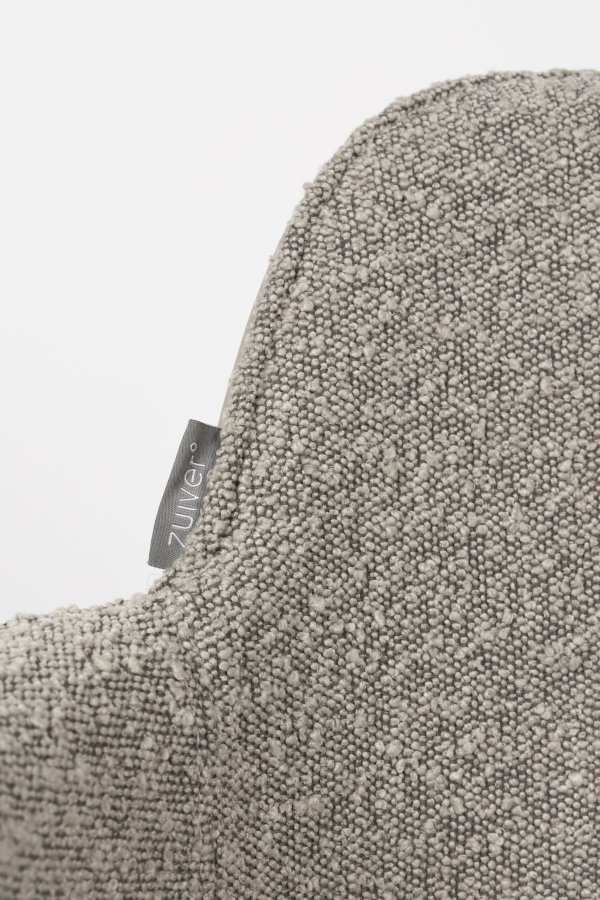 ZUIVER Albert Kuip spisebordsstol, m. armln og drejefunktion - taupe polyester og taupe aluminium