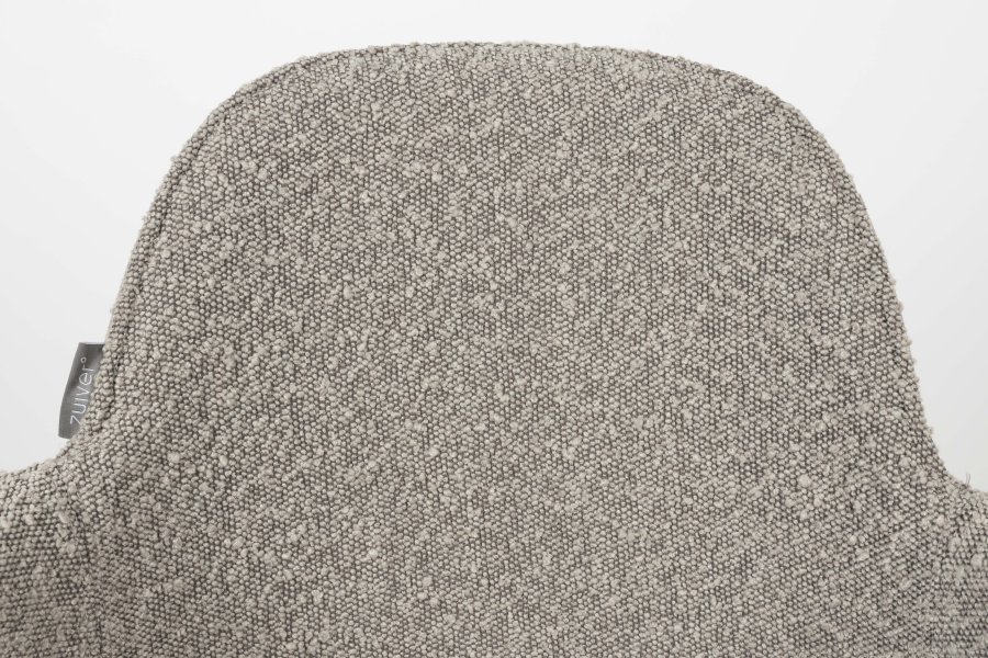 ZUIVER Albert Kuip spisebordsstol, m. armln og drejefunktion - taupe polyester og taupe aluminium