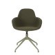 ZUIVER Albert Kuip spisebordsstol, m. armln og drejefunktion - grn polyester og grn aluminium
