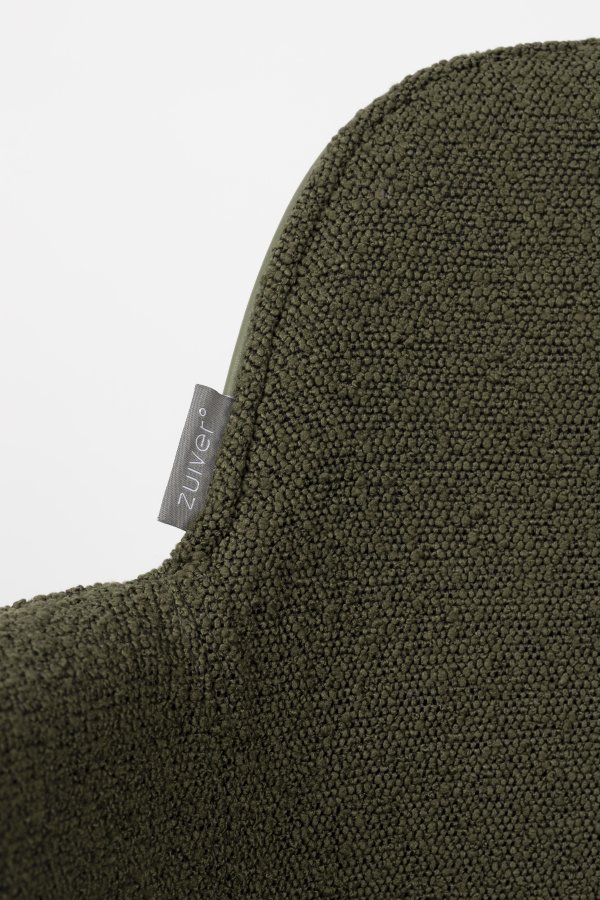 ZUIVER Albert Kuip spisebordsstol, m. armln og drejefunktion - grn polyester og grn aluminium