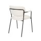 WHITE LABEL LIVING Jolien spisebordsstol, m. armln - hvid bouclé og sort stl