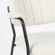 WHITE LABEL LIVING Jolien spisebordsstol, m. armln - hvid bouclé og sort stl