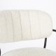 WHITE LABEL LIVING Jolien spisebordsstol, m. armln - hvid bouclé og sort stl