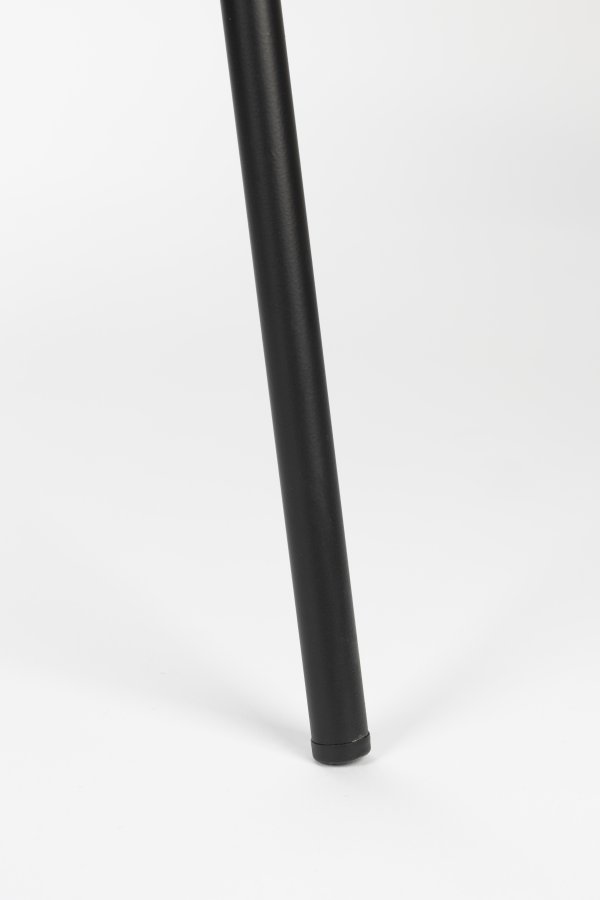 WHITE LABEL LIVING Jolien spisebordsstol, m. armln - hvid bouclé og sort stl