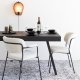 WHITE LABEL LIVING Jolien spisebordsstol, m. armln - hvid bouclé og sort stl