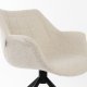 ZUIVER Doulton Swivel drejestol, m. armln - natur polyakryl/polyester og sort stl