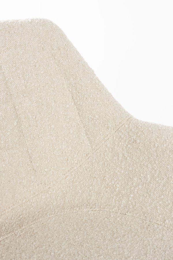 ZUIVER Doulton Swivel drejestol, m. armln - natur polyakryl/polyester og sort stl