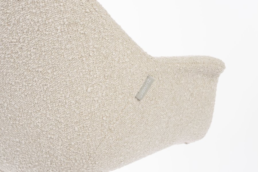 ZUIVER Doulton Swivel drejestol, m. armln - natur polyakryl/polyester og sort stl