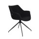 ZUIVER Doulton Swivel drejestol, m. armln - sort polyakryl/polyester og sort stl