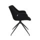 ZUIVER Doulton Swivel drejestol, m. armln - sort polyakryl/polyester og sort stl
