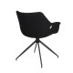 ZUIVER Doulton Swivel drejestol, m. armln - sort polyakryl/polyester og sort stl