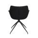 ZUIVER Doulton Swivel drejestol, m. armln - sort polyakryl/polyester og sort stl