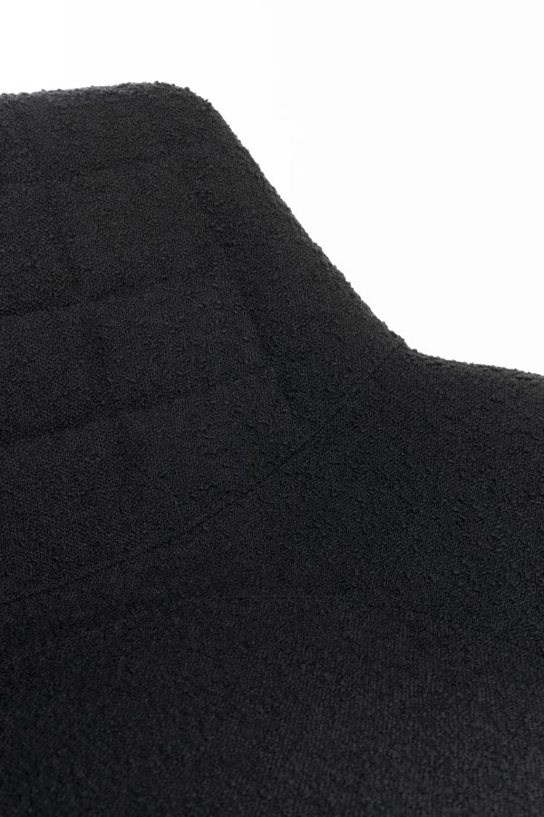 ZUIVER Doulton Swivel drejestol, m. armln - sort polyakryl/polyester og sort stl