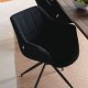 ZUIVER Doulton Swivel drejestol, m. armln - sort polyakryl/polyester og sort stl