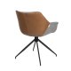 ZUIVER Doulton Swivel drejestol, m. armln - vintage brun, gr polyakryl/polyester og sort stl